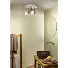 Rund loftslampe 3 spots i messing og håndmalet keramik - Savona Viadurini