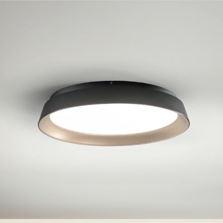 Rund LED-loftslampe i sort og guld metal moderne design - Rondola Viadurini