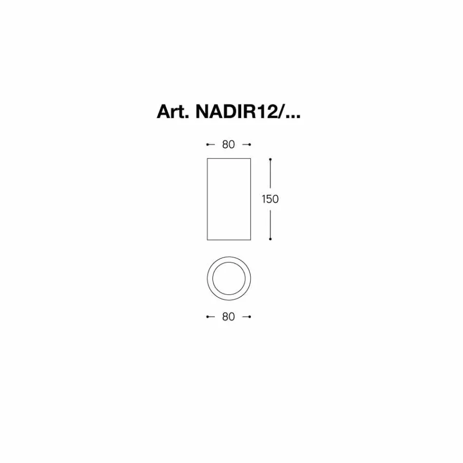 Rund loft gips og cement Nadir 12 Aldo Bernardi Viadurini