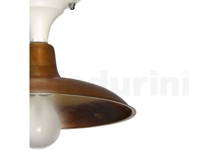 Vintage udendørs loftslampe i aluminium og messing Fremstillet i Italien - Adela Viadurini