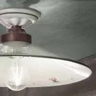 Vintage loftslampe i keramik og håndlavet jern i 3 størrelser - Asti Viadurini