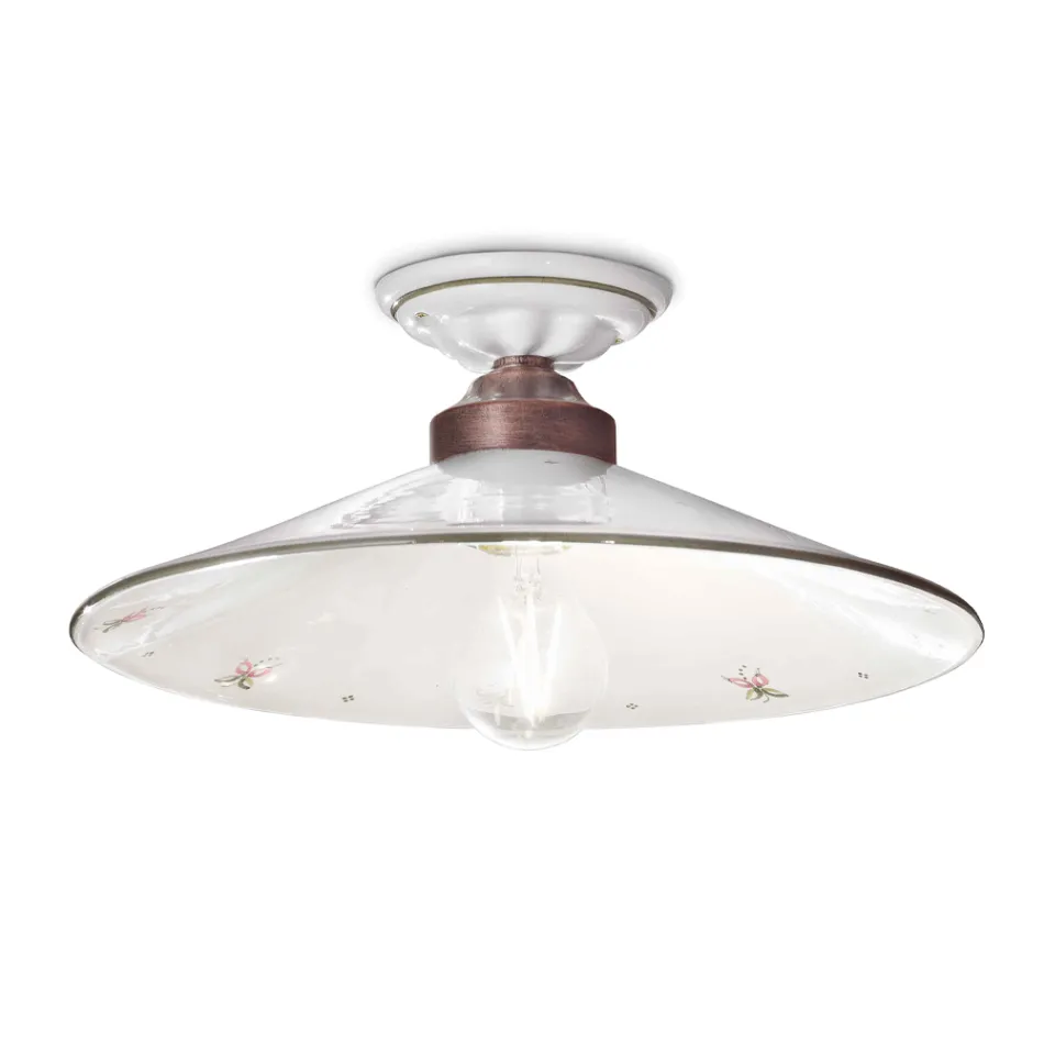 Vintage loftslampe i keramik og håndlavet jern i 3 størrelser - Asti Viadurini