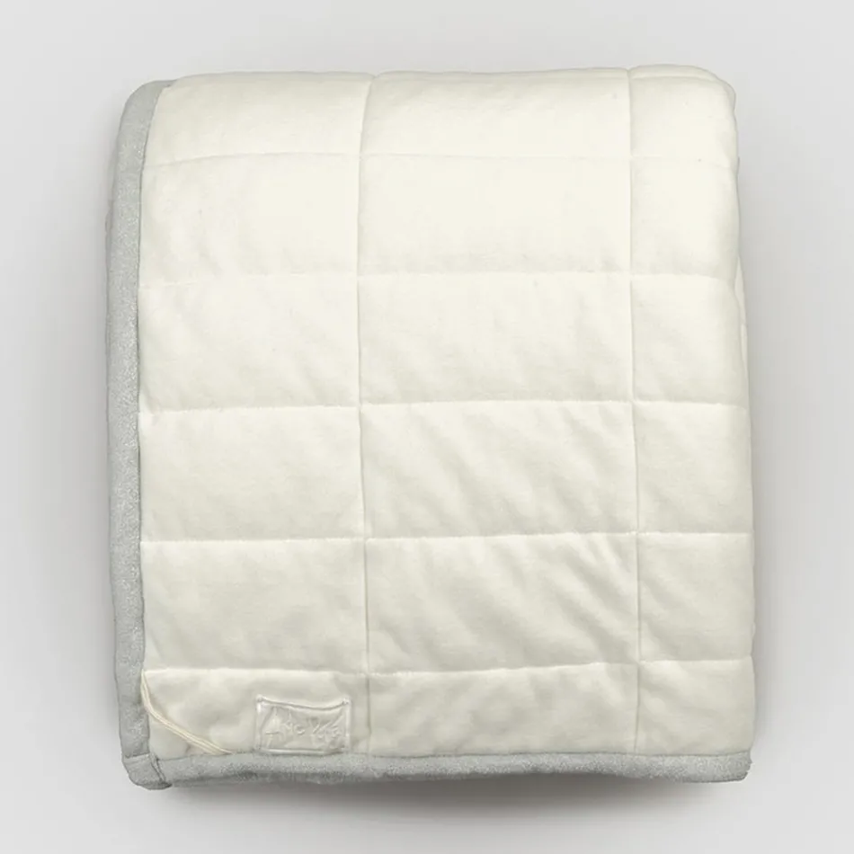 Plaid i Bomuldssatin og Chenille med Lurex, Kridt eller Retro Border - Tortoro Viadurini