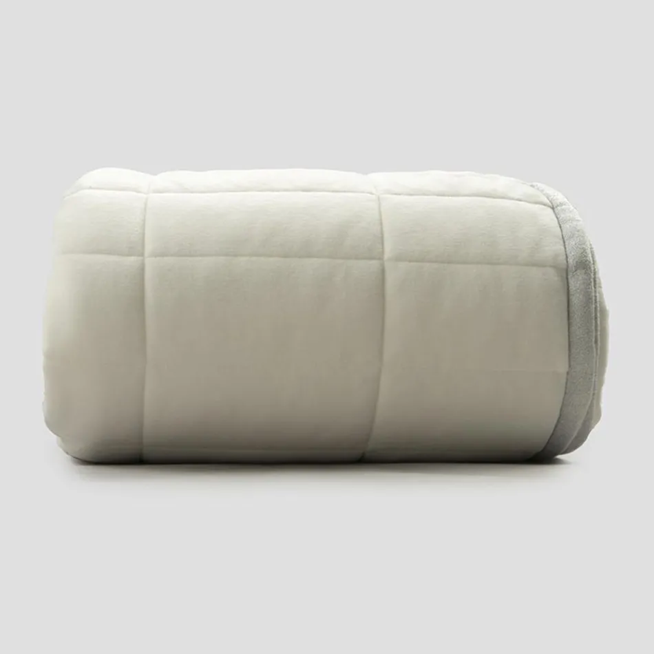 Plaid i Bomuldssatin og Chenille med Lurex, Kridt eller Retro Border - Tortoro Viadurini