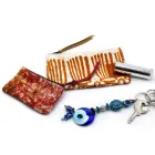 Kunstnerisk håndtrykt clutchtaske, unikt stykke bomuld, 2 stykker - Viadurini af Marchi Viadurini