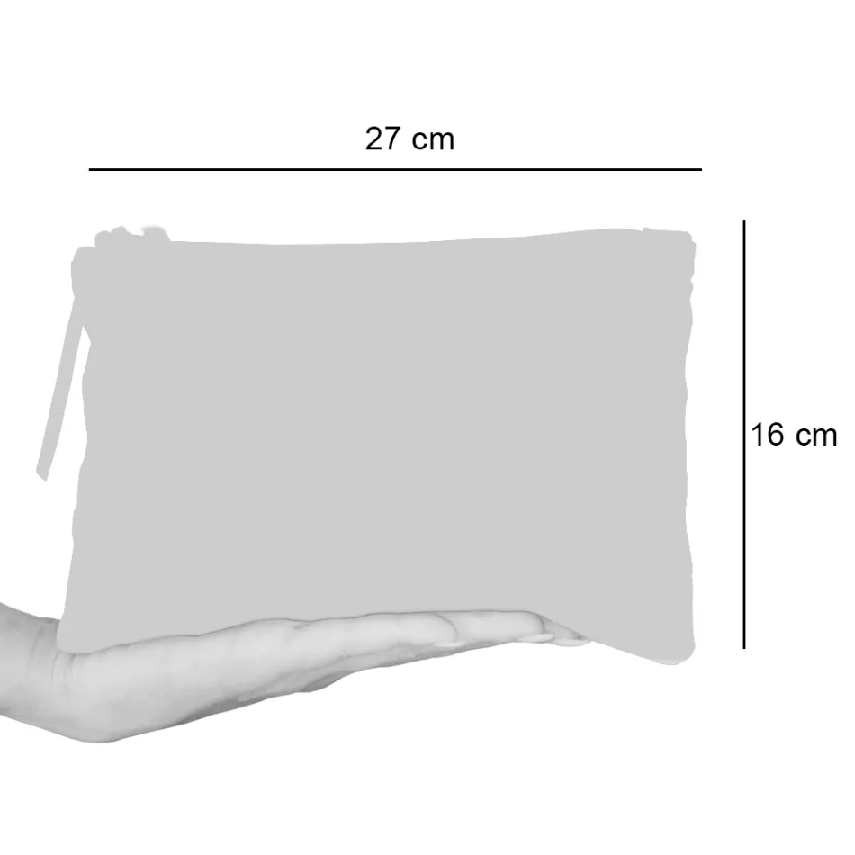 Kunstnerisk håndtrykt clutchtaske, unikt stykke bomuld, 2 stykker - Viadurini af Marchi Viadurini