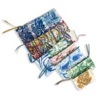 Kunstnerisk håndtrykt clutchtaske, unikt stykke bomuld, 2 stykker - Viadurini af Marchi Viadurini