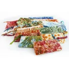 Kunstnerisk håndtrykt clutchtaske, unikt stykke bomuld, 2 stykker - Viadurini af Marchi Viadurini