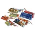 Kunstnerisk håndtrykt clutchtaske, unikt stykke bomuld, 2 stykker - Viadurini af Marchi Viadurini