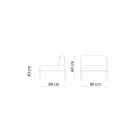 Central modulær lænestol til udendørs i metal og stof fremstillet i Italien - Cola Viadurini