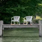 Udendørs gyngestol i massivt træ og stof - Smart af Varaschin Viadurini