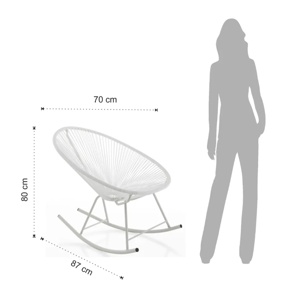Indendørs og udendørs gyngelænestol i metal - Elio Viadurini