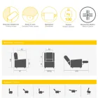 Liftstol med 2 motorer og Lift/Relax/Senge-funktioner lavet i Italien - Giorgia Viadurini