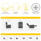 Lift Lænestol med Lift-, Relax- og Sengefunktioner Made in Italy - Talita Viadurini