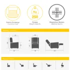 Lift lænestol med ekstra stort sæde i Made in Italy stof - Margaret Viadurini