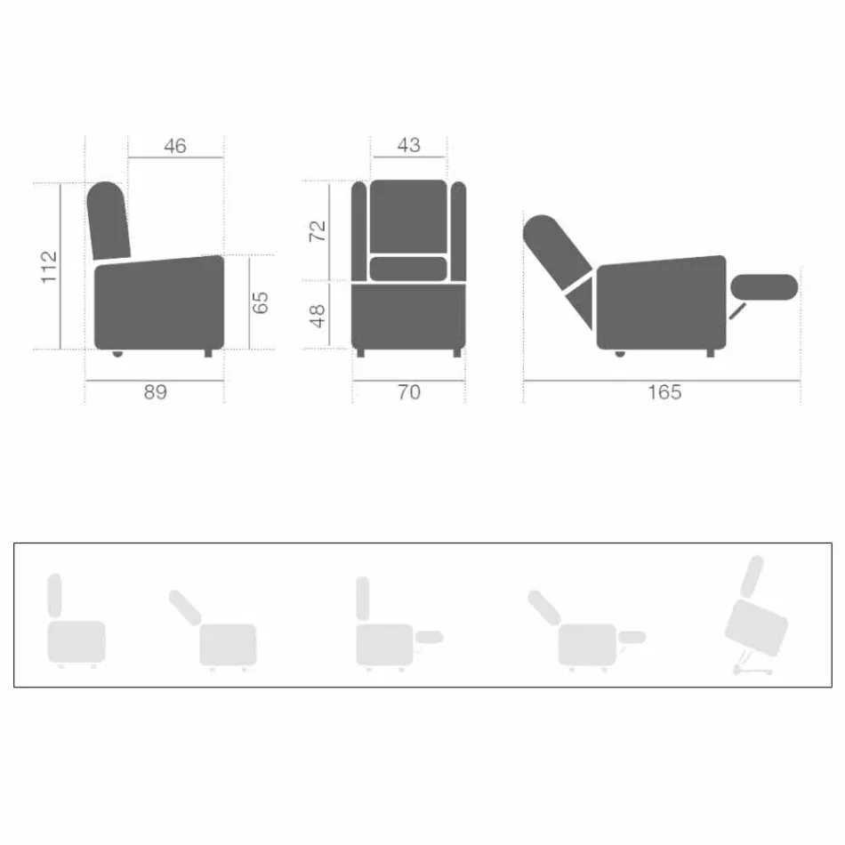 Lift Relax lænestol med bevægelse på hjul med 2 motorer - Juliette Viadurini