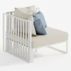 Venstre hjørne udendørs lænestol i aluminium og stropper lavet i Italien - Juliediv Viadurini