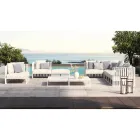 Venstre hjørne udendørs lænestol i aluminium og stropper lavet i Italien - Juliediv Viadurini