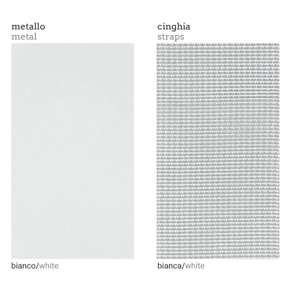 Venstre hjørne udendørs lænestol i aluminium og stropper lavet i Italien - Juliediv Viadurini