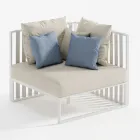 Venstre hjørne udendørs lænestol i aluminium og stropper lavet i Italien - Juliediv Viadurini