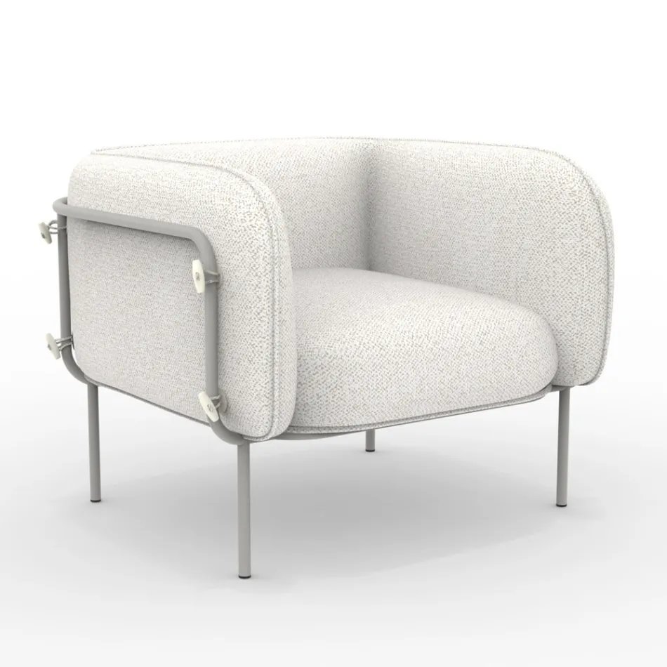 Lav udendørs lænestol med polstret sæde lavet i Italien - plantekasse Viadurini