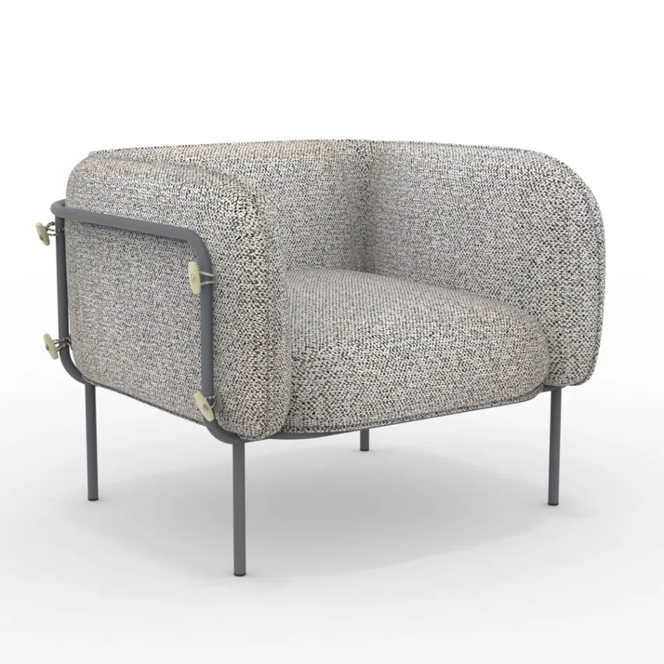 Lav udendørs lænestol med polstret sæde lavet i Italien - plantekasse Viadurini