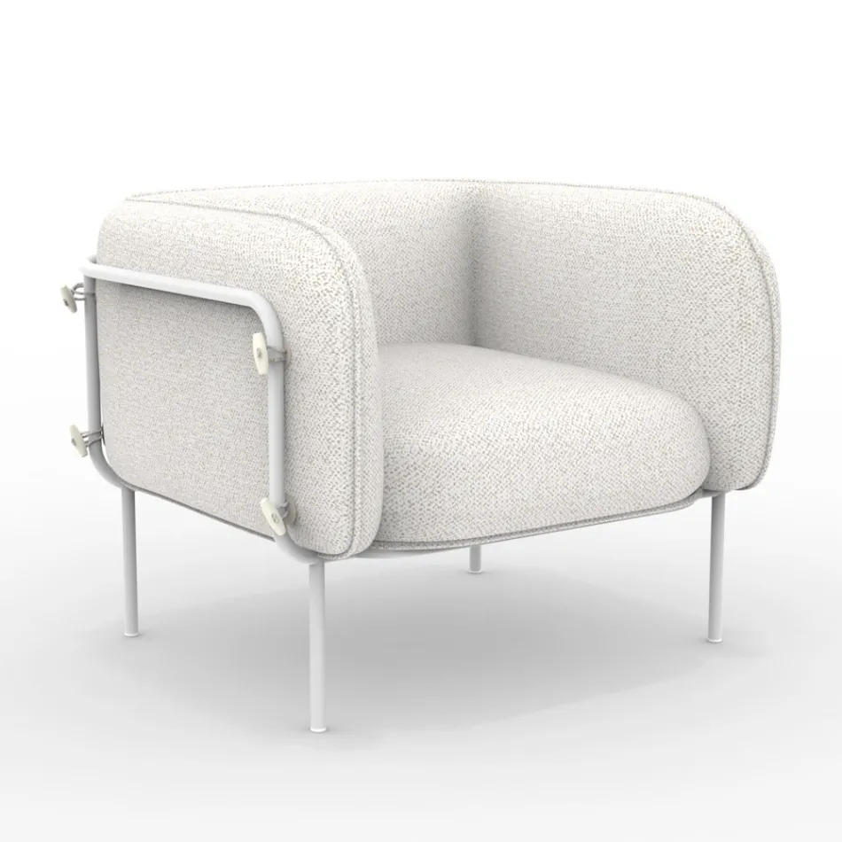 Lav udendørs lænestol med polstret sæde lavet i Italien - plantekasse Viadurini