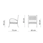 Lav havelænestol i galvaniseret stål med armlæn Made in Italy - Selvaggia Viadurini