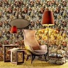 Bergére lænestol i Grilli Wilde design stof lavet i Italien Viadurini