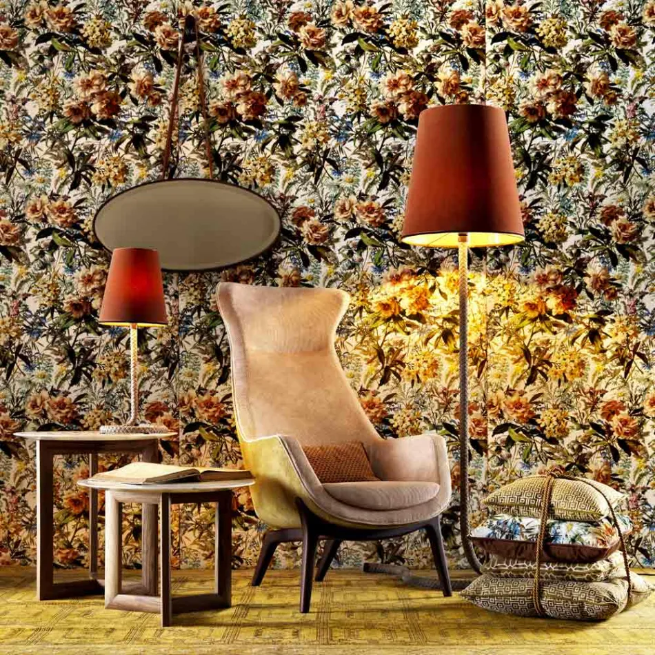 Bergére lænestol i Grilli Wilde design stof lavet i Italien Viadurini