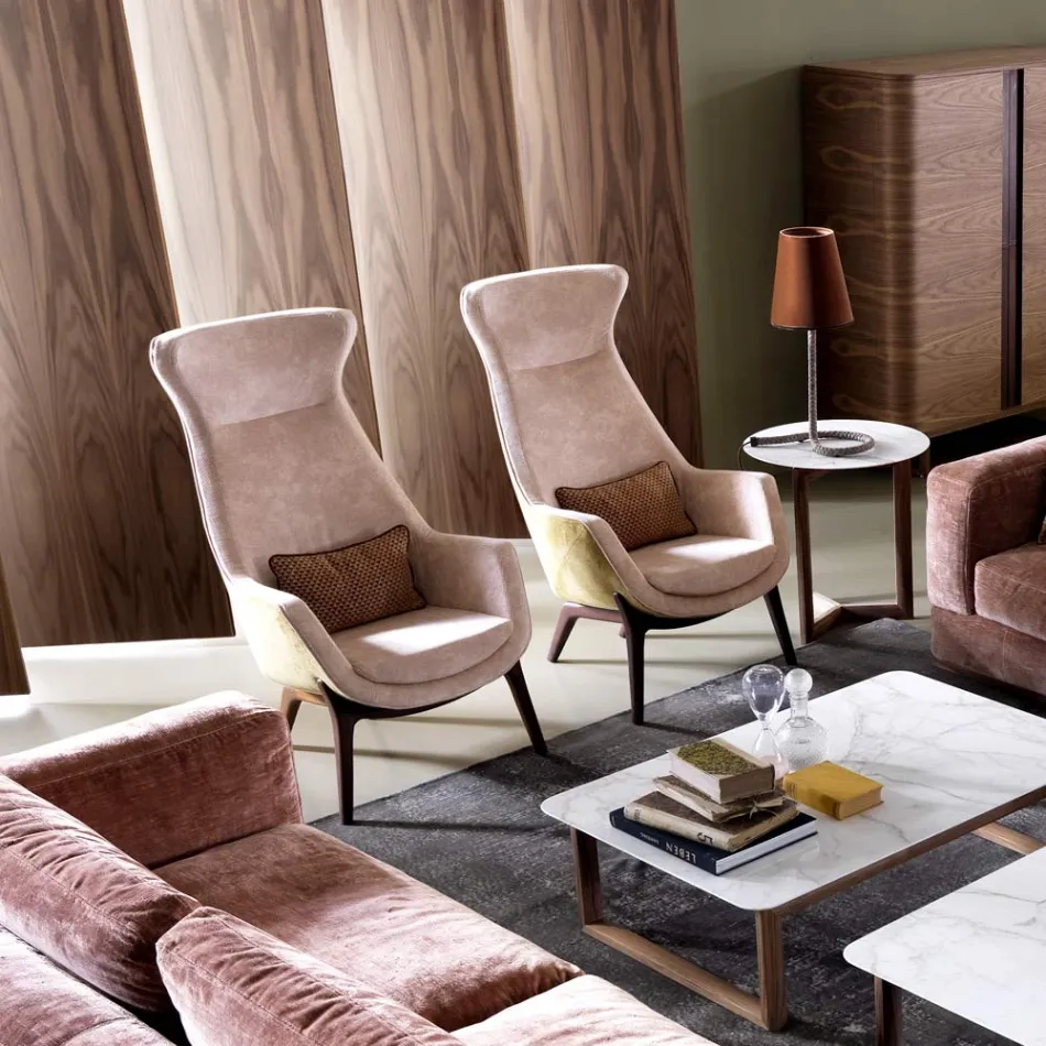 Bergére lænestol i Grilli Wilde design stof lavet i Italien Viadurini