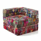 Chaise Longue lænestol i etnisk design i bomuld til patchwork, til stue - fiber Viadurini