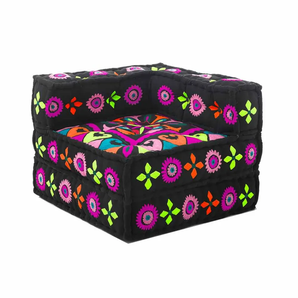 Chaise Longue lænestol i etnisk design i bomuld til patchwork, til stue - fiber Viadurini