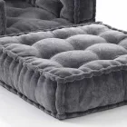 Etnisk design Chaise Longue lænestol i grå eller blå fløjl - Fiber Viadurini