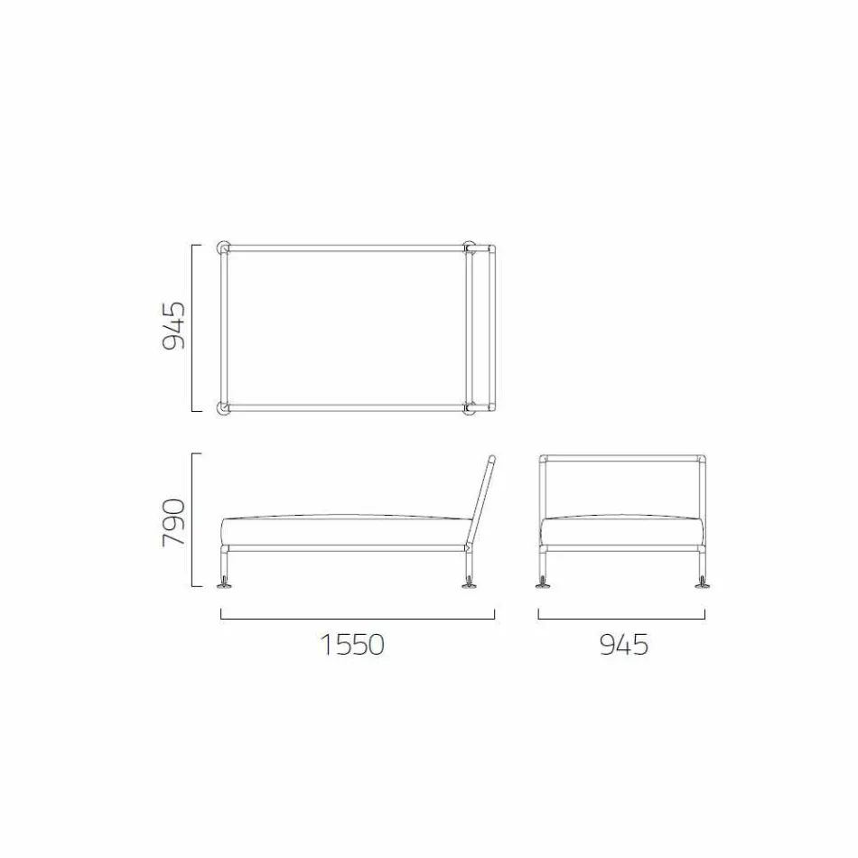 Moderne design chaiselonglænestol til have fremstillet i Italien - Ontario1 Viadurini