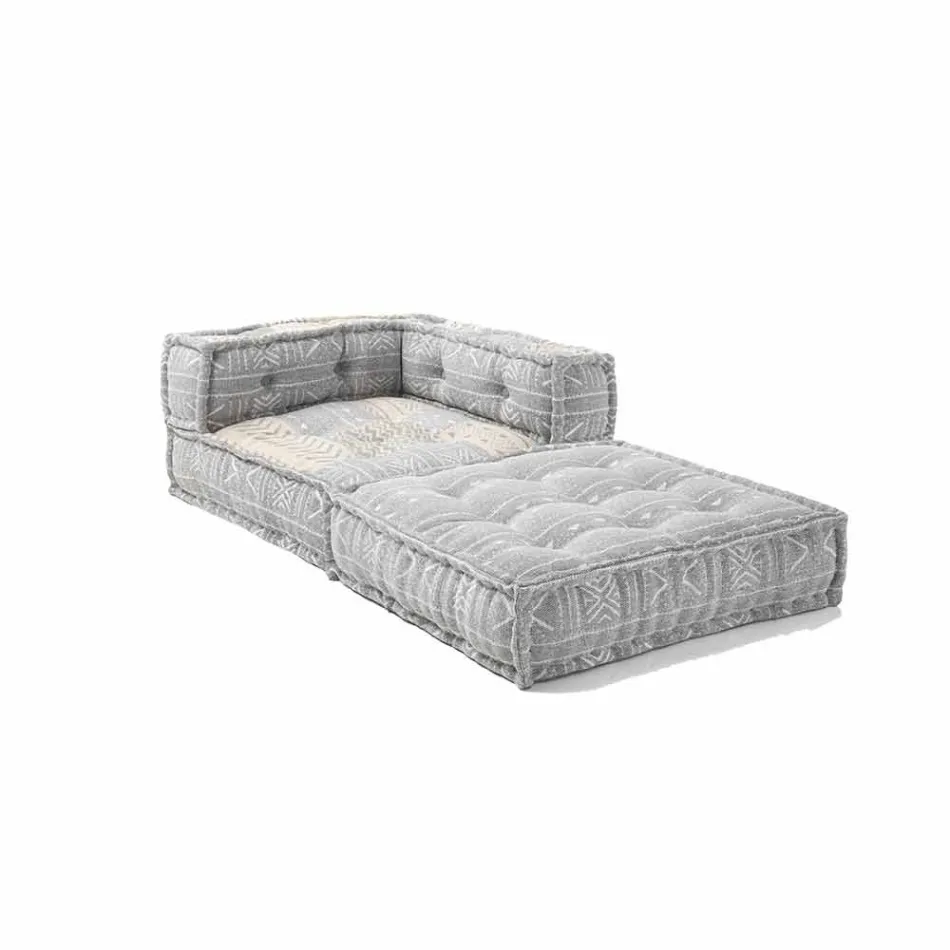 Chaise Longue lænestol i lappet bomuld til etnisk design lounge - fiber Viadurini