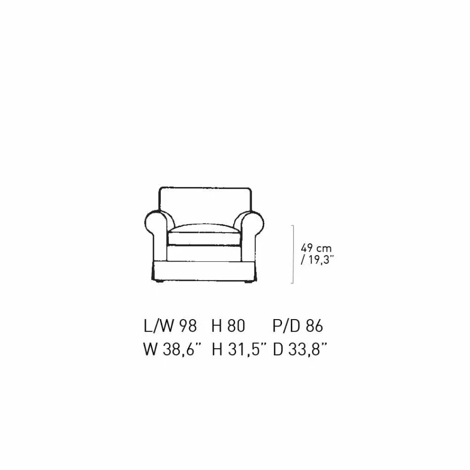 Klassisk stue lænestol betrukket med fremstillet i Italien stof - Andromeda Viadurini