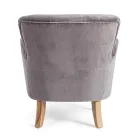 Klassisk lænestol i træ og polstret sæde i quiltet bomuld - Monny Viadurini