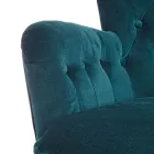 Klassisk lænestol i træ og polstret sæde i quiltet bomuld - Monny Viadurini