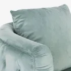 Klassisk lænestol i polstret træ med fløjlseffekt Homemotion - Nichy Viadurini