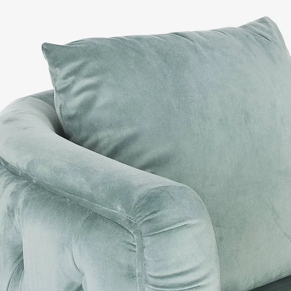 Klassisk lænestol i polstret træ med fløjlseffekt Homemotion - Nichy Viadurini