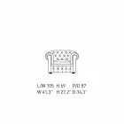 Klassisk lænestol dækket i læder med træfødder fremstillet i Italien - Idra Viadurini