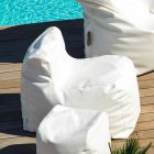 Lænestol Design Cloud i hvid imiteret læder nautiske Trona Viadurini