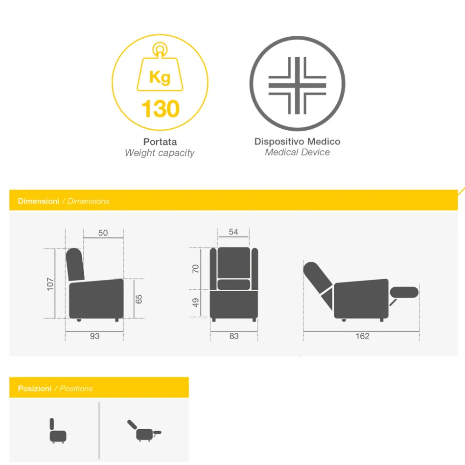 Lænestol med drejelig stålbund og fodstøtte Lavet i Italien - Valentina Viadurini