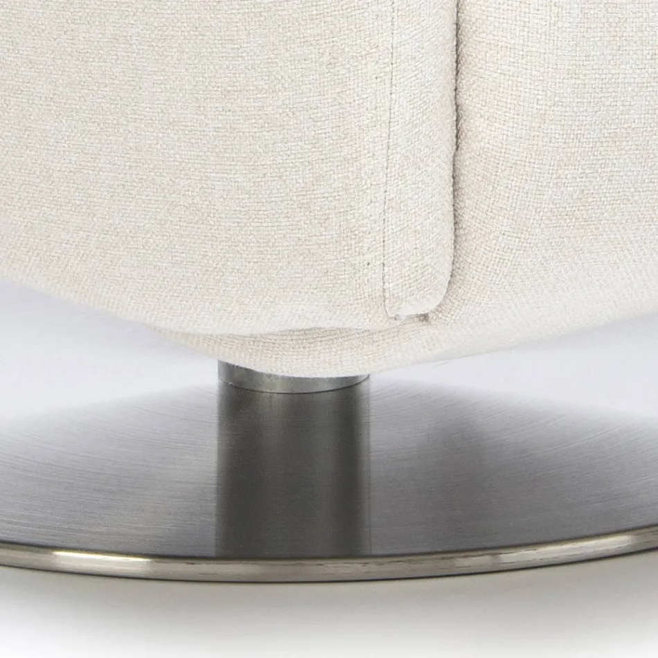 Lænestol med drejelig stålbund og fodstøtte Lavet i Italien - Valentina Viadurini