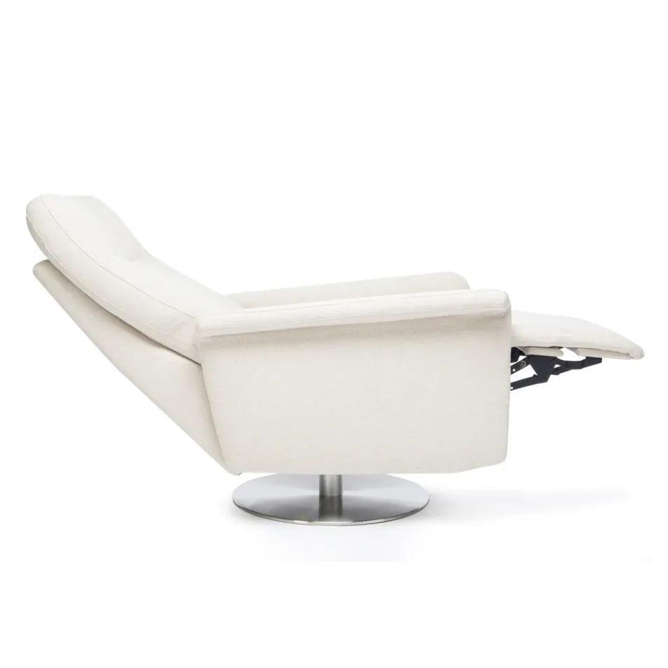Lænestol med drejelig stålbund og fodstøtte Lavet i Italien - Valentina Viadurini