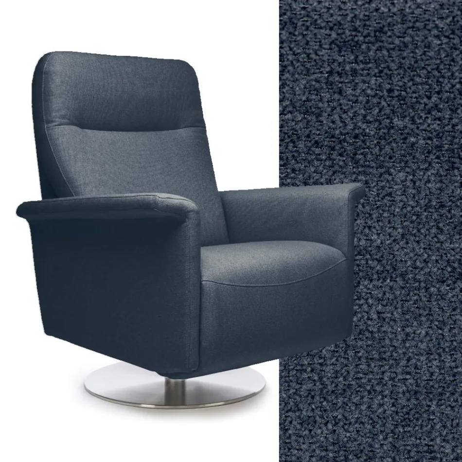 Lænestol med drejelig stålbund og fodstøtte Lavet i Italien - Valentina Viadurini
