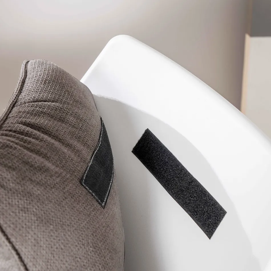 Lænestol med metalbund, polypropylenstruktur og stofpuder - tablet Viadurini