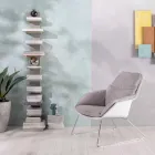 Lænestol med metalbund, polypropylenstruktur og stofpuder - tablet Viadurini