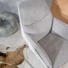 Lænestol med metalbund, polypropylenstruktur og stofpuder - tablet Viadurini